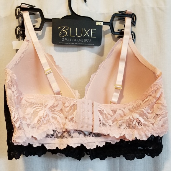 New!!! 2 pack lace bralette black and pink wireles - Picture 4 of 5